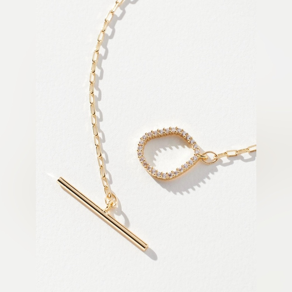 NWT Anthropologie gold-plated delicate Toggle necklace - Picture 3 of 10